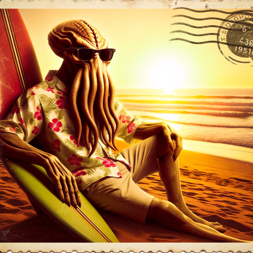 Cthulhu in Paradise, a text adventure game logo