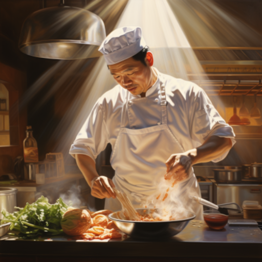 Chinese Food Chef : "Mr. Wang" logo