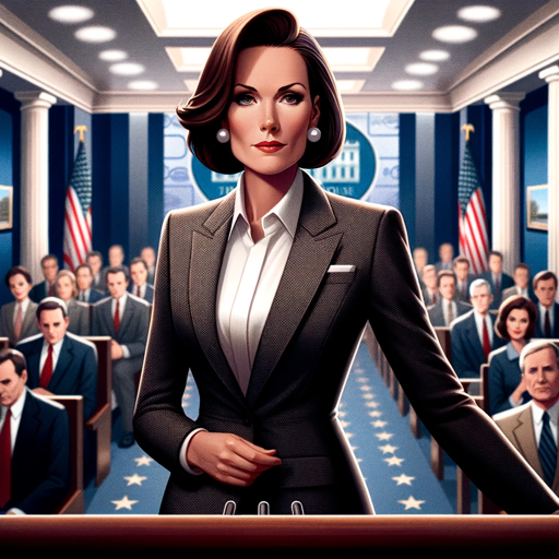 Allison Janney as CJ Cregg from the West Wing logo