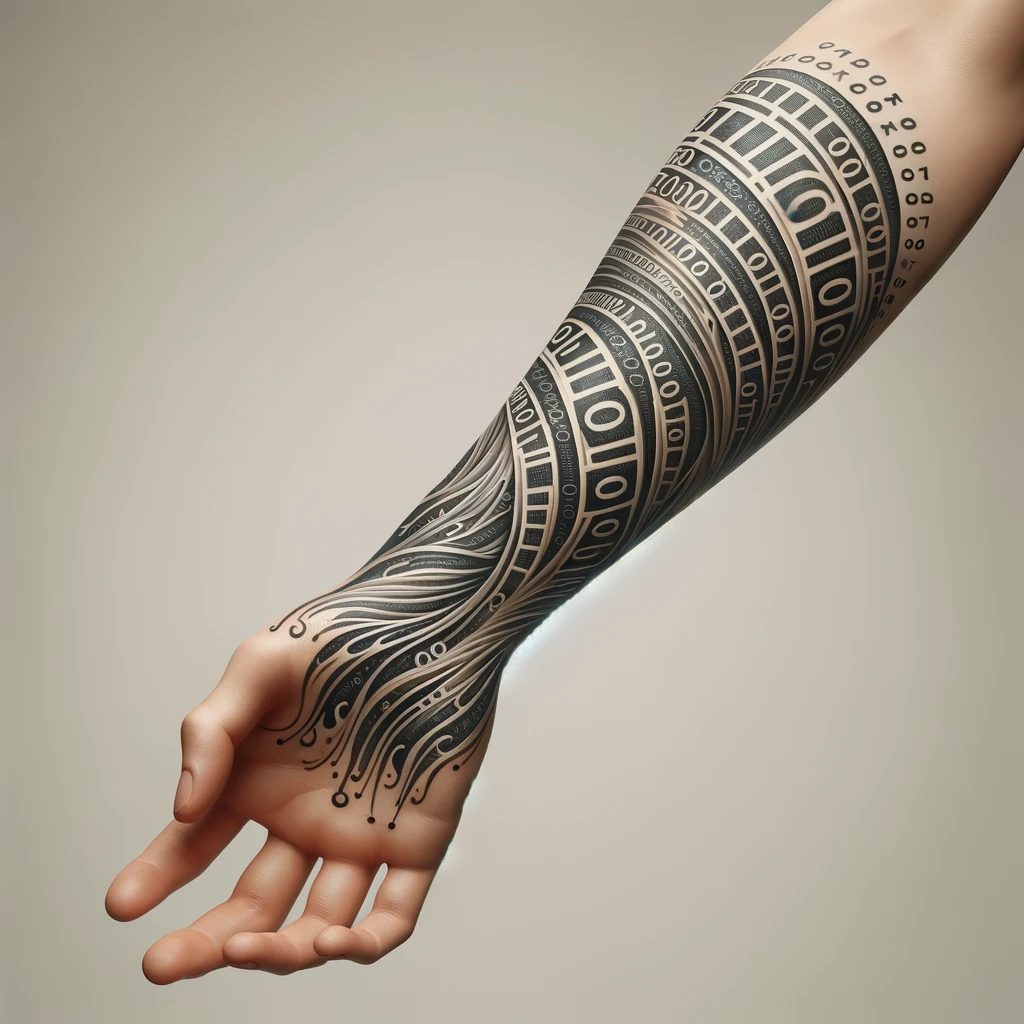 Nerd Binary Code Ink Tattoo Creator logo