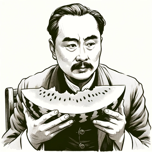 吃瓜群众问鲁迅 logo