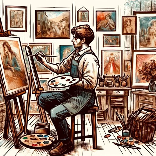 模写が得意な画家（A painter who is good at copying） logo