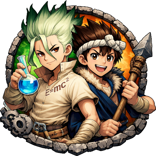Senku and Chrome's Kingdom of Science logo